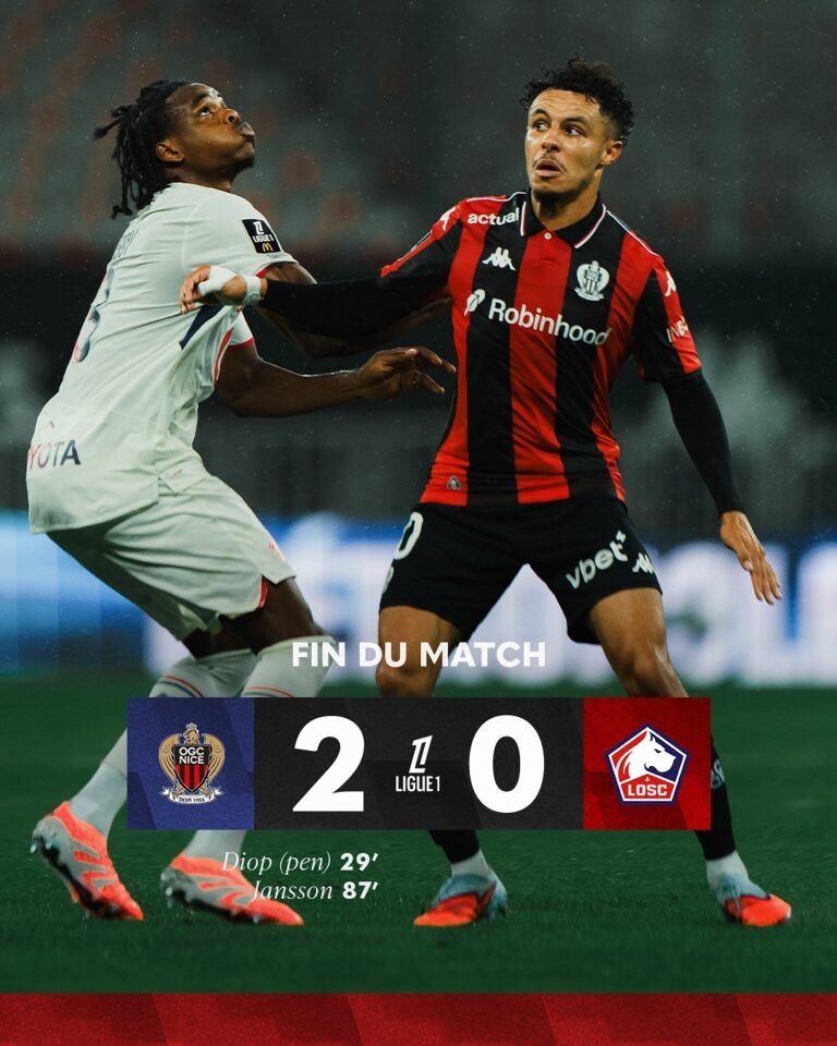 hasil pertandingan Nice vs LOSC
