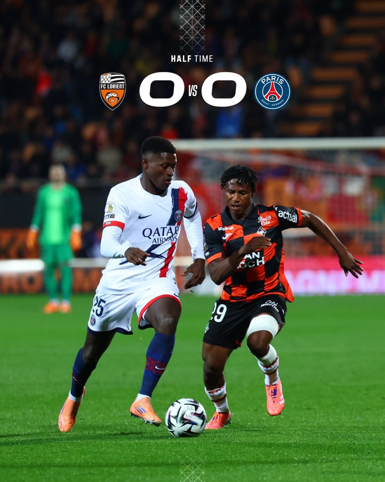 Babak Pertama Skor Lorient vs PSG