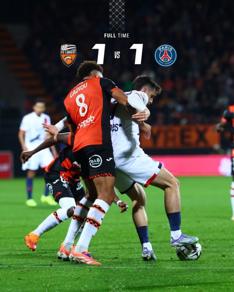 Skor Lorient vs PSG