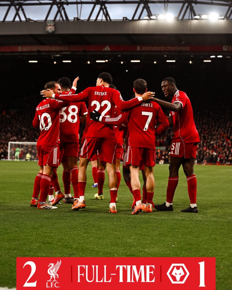 Hasil Liverpool vs Wolves